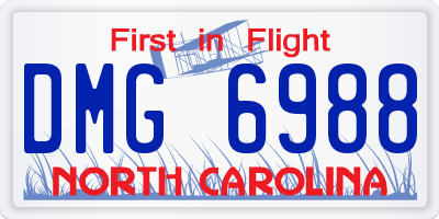 NC license plate DMG6988