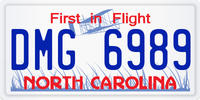 NC license plate DMG6989
