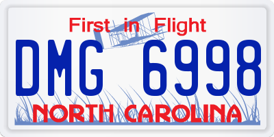 NC license plate DMG6998