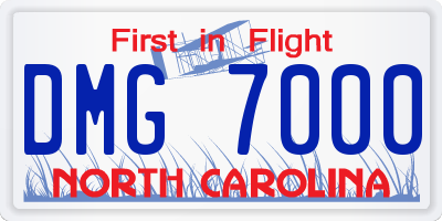 NC license plate DMG7000