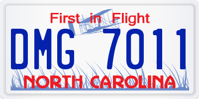 NC license plate DMG7011