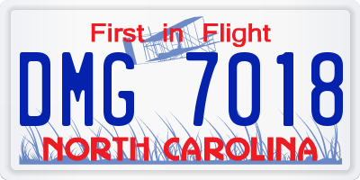 NC license plate DMG7018