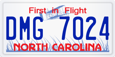 NC license plate DMG7024