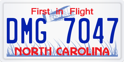 NC license plate DMG7047