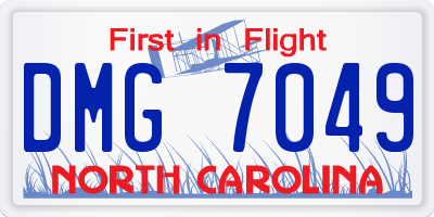 NC license plate DMG7049