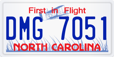 NC license plate DMG7051