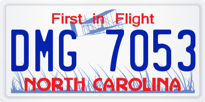 NC license plate DMG7053