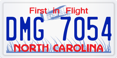 NC license plate DMG7054