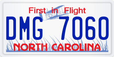 NC license plate DMG7060