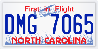 NC license plate DMG7065