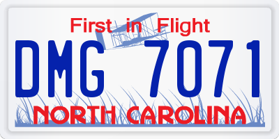 NC license plate DMG7071