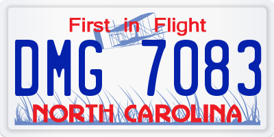 NC license plate DMG7083