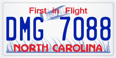 NC license plate DMG7088