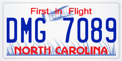 NC license plate DMG7089