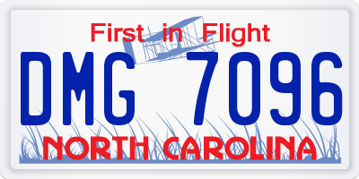 NC license plate DMG7096
