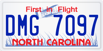 NC license plate DMG7097