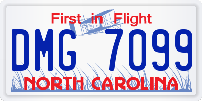 NC license plate DMG7099