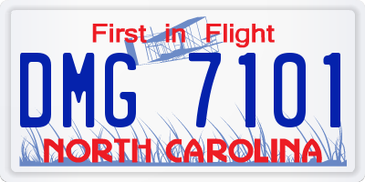 NC license plate DMG7101