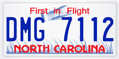NC license plate DMG7112