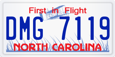NC license plate DMG7119