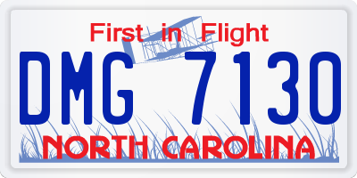 NC license plate DMG7130
