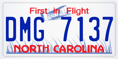 NC license plate DMG7137