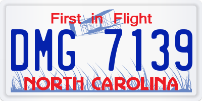 NC license plate DMG7139