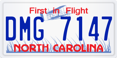 NC license plate DMG7147