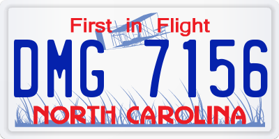 NC license plate DMG7156