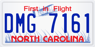 NC license plate DMG7161