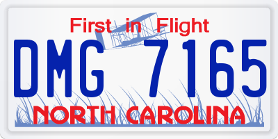 NC license plate DMG7165