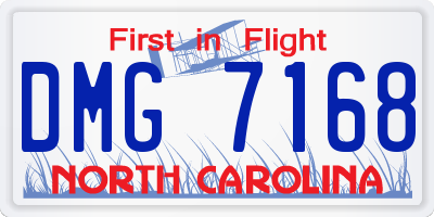 NC license plate DMG7168