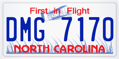NC license plate DMG7170