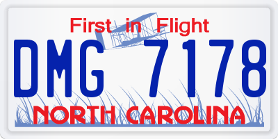 NC license plate DMG7178
