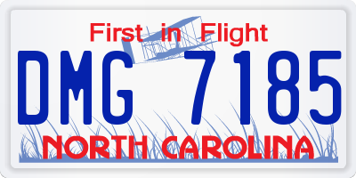 NC license plate DMG7185