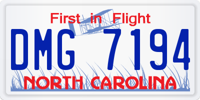 NC license plate DMG7194