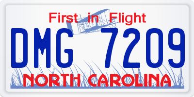NC license plate DMG7209