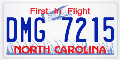 NC license plate DMG7215