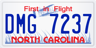 NC license plate DMG7237