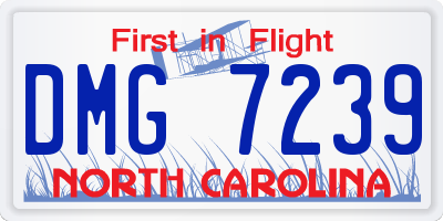 NC license plate DMG7239