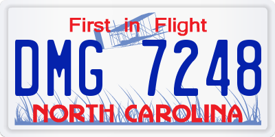 NC license plate DMG7248