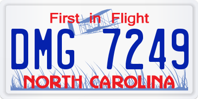 NC license plate DMG7249