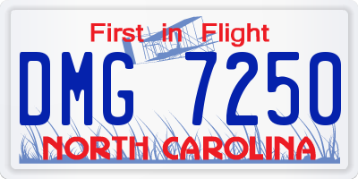 NC license plate DMG7250