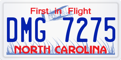 NC license plate DMG7275