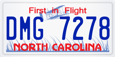NC license plate DMG7278