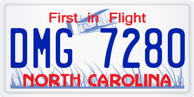 NC license plate DMG7280