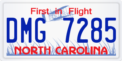 NC license plate DMG7285