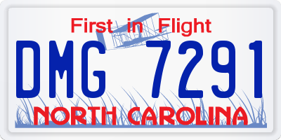 NC license plate DMG7291