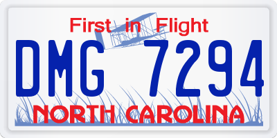 NC license plate DMG7294
