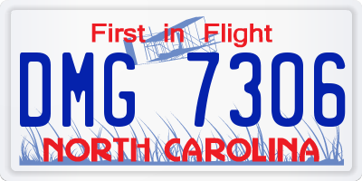 NC license plate DMG7306